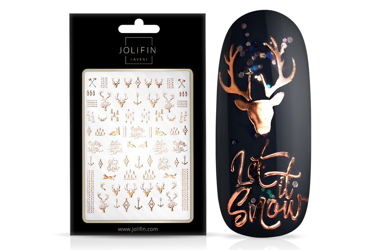 Jolifin LAVENI XL Sticker - rose-gold christmas no. 1