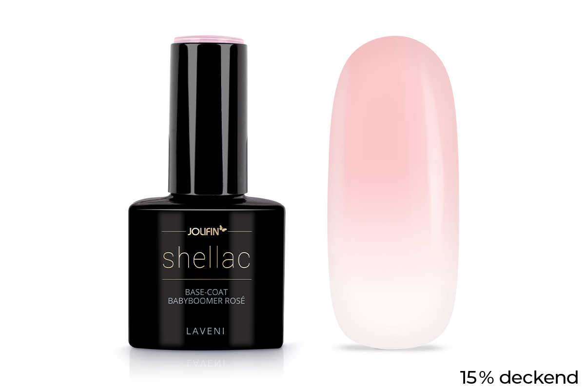 Jolifin LAVENI Shellac - Base-Coat Babyboomer rosé 10ml