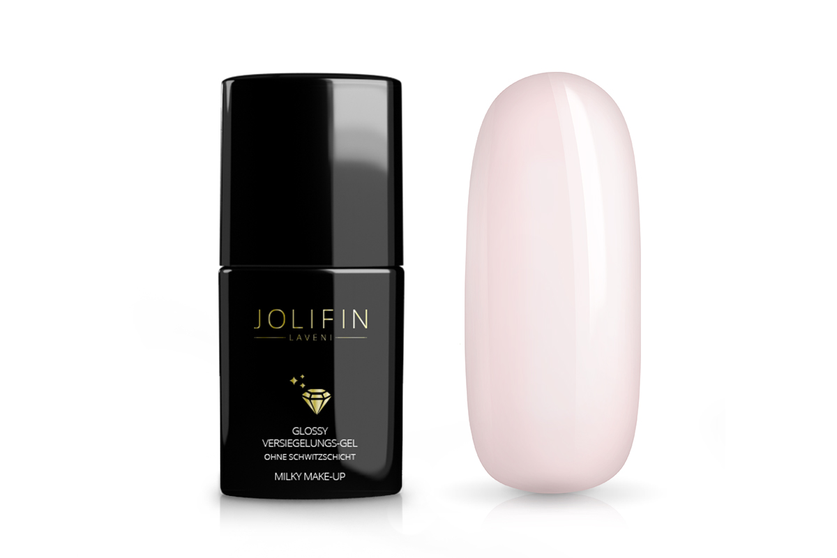 Jolifin LAVENI Glossy Sealing Gel without sweat layer - milky make-up 11ml