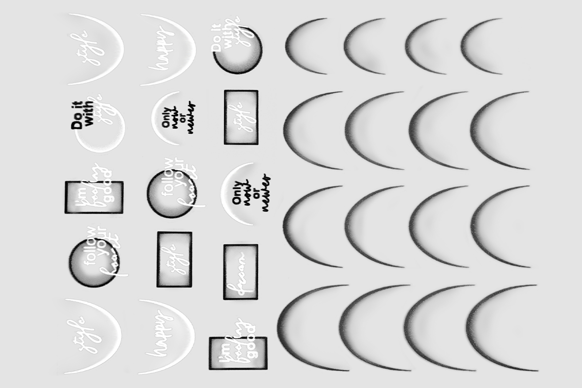 Jolifin LAVENI XL Sticker - Ombre French round black