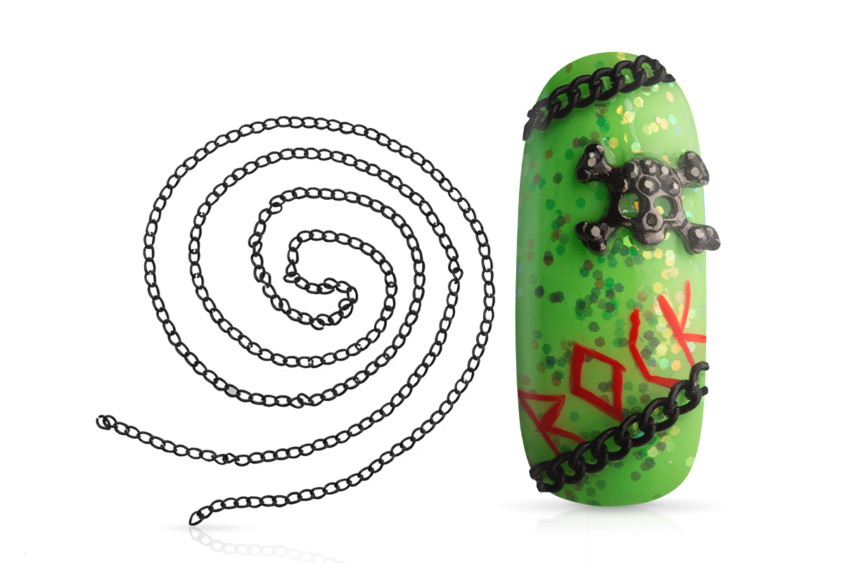 Jolifin Nailart Kette schwarz
