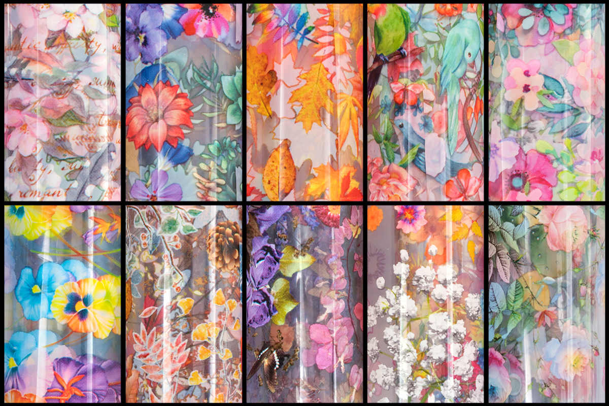 Jolifin Transfer-Nagelfolien Box - Blumen III