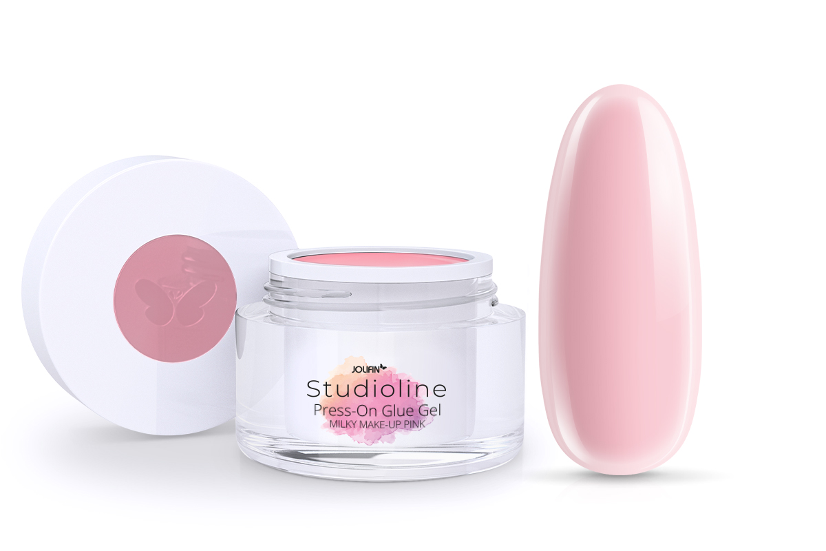 Jolifin Studioline - PressOn Glue Gel - milky make-up pink 15ml
