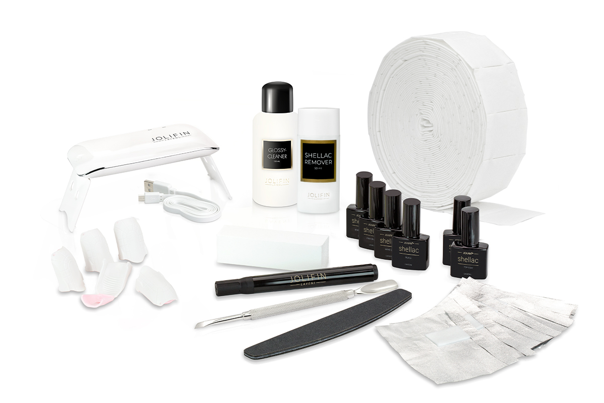 Jolifin LAVENI Shellac Starter-Set - M - Mini Gerät 