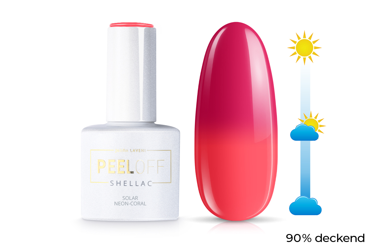 Jolifin LAVENI Shellac PeelOff - Solar neon-coral 10ml