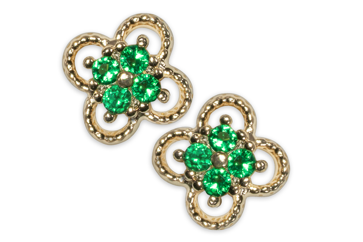 Jolifin Overlay - Kleeblatt Gold mit Strass
