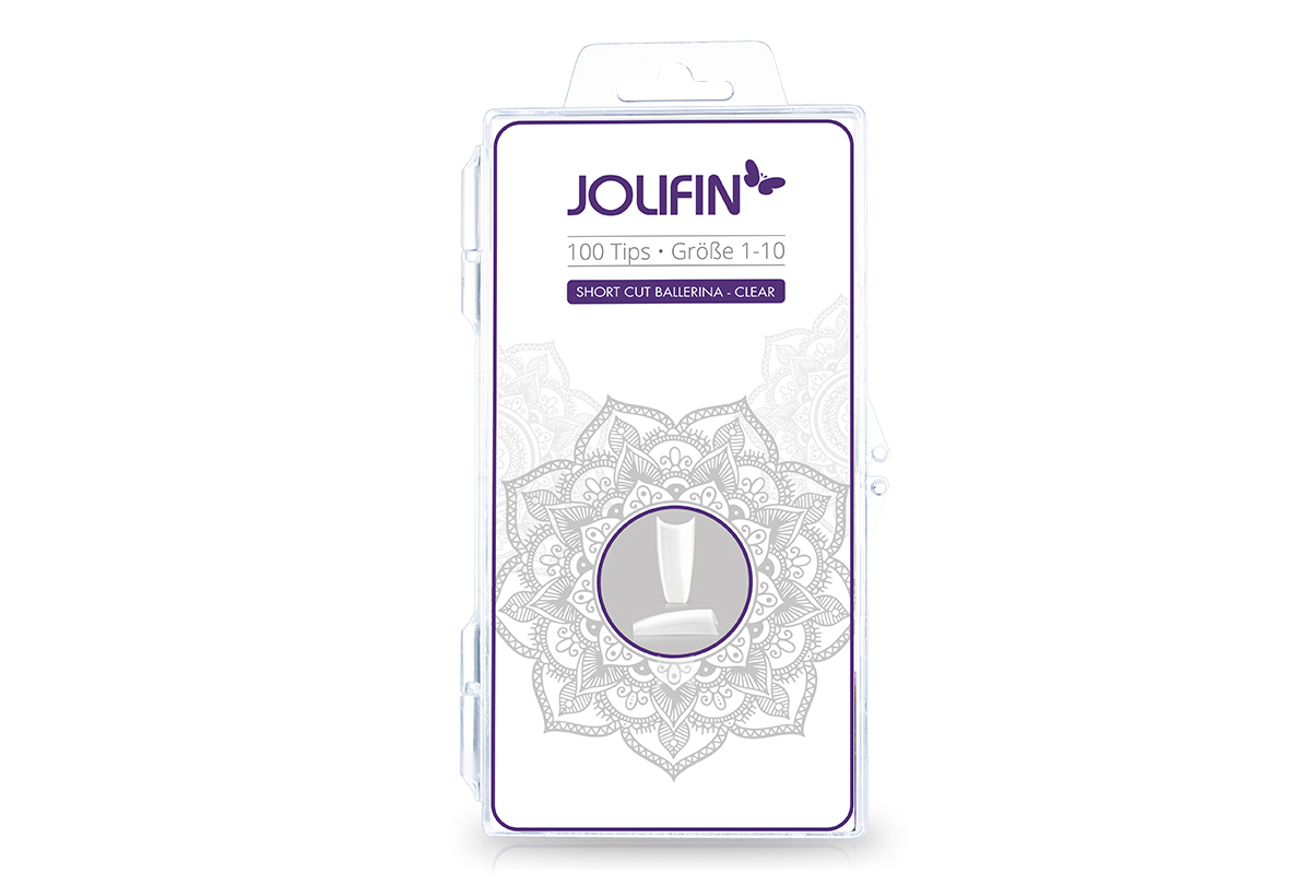Jolifin 100 tip box short cut ballerina - clear