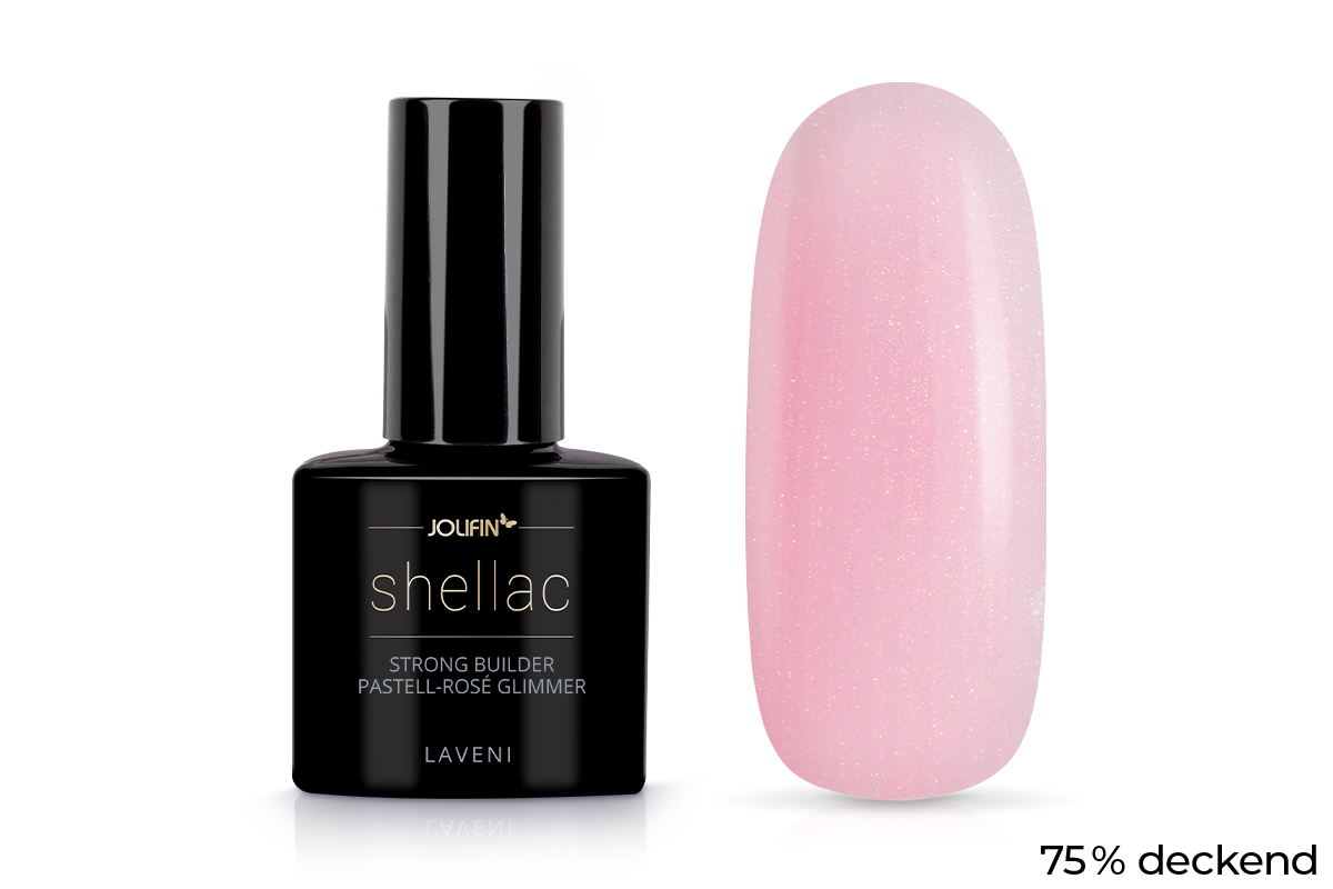 Jolifin LAVENI Shellac - StrongBuilder pastel pink glimmer 10ml