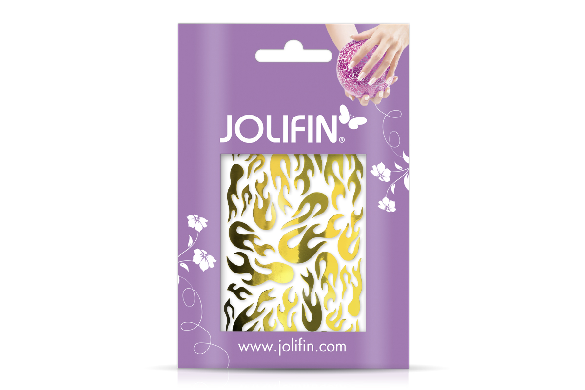 Jolifin Hologram Sticker - Flame gold chrome