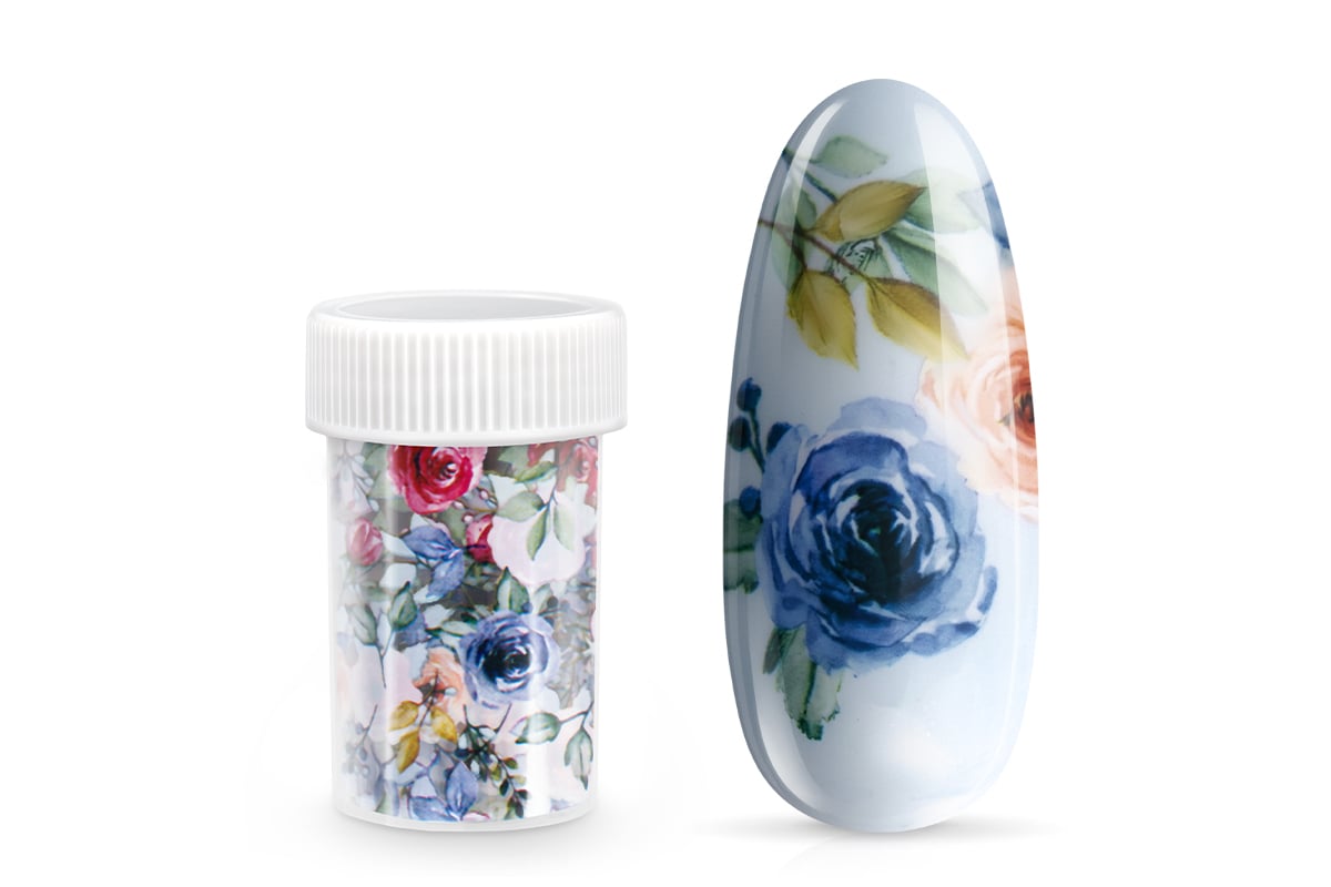 Jolifin Transfer Nagelfolie XL - Purple & Pink Flowers