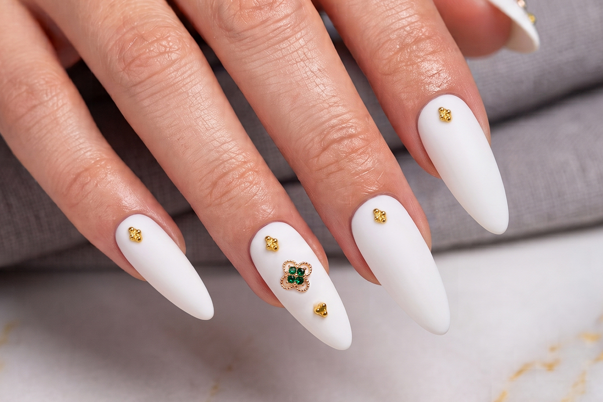 Jolifin Overlay - Kleeblatt Gold mit Strass