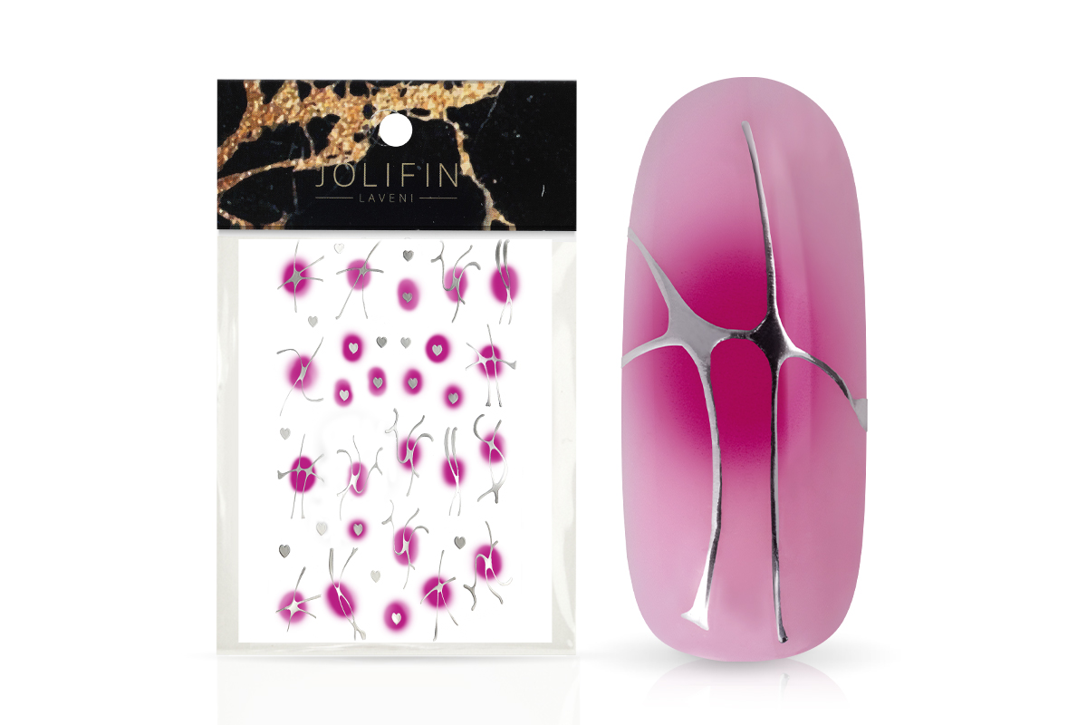 Jolifin LAVENI XL Sticker - silver II aura magenta
