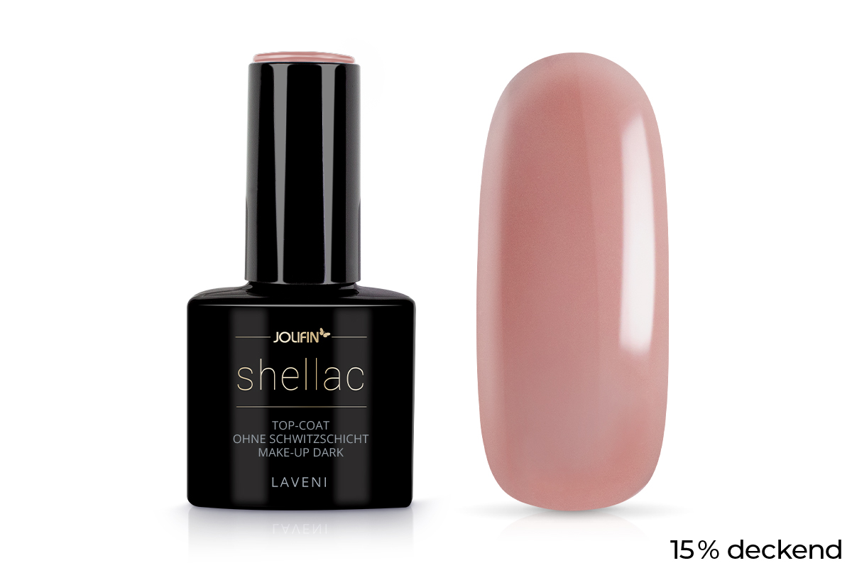 Jolifin LAVENI Shellac - Top-Coat without sweat layer make-up dark 10ml