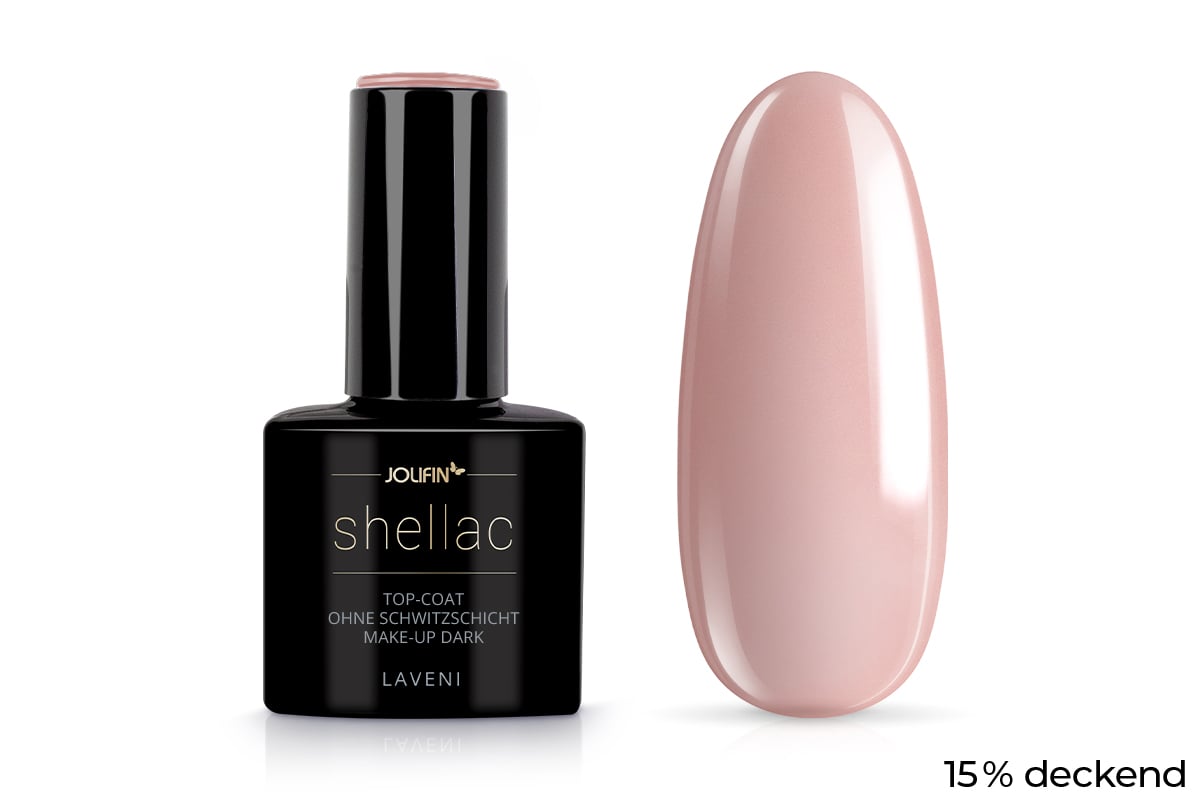 Jolifin LAVENI Shellac - Top-Coat without sweat layer make-up dark 10ml