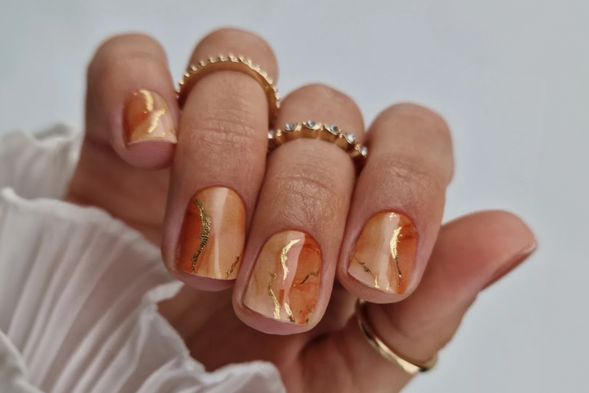 Jolifin LAVENI UV Gel Wraps - brown marble
