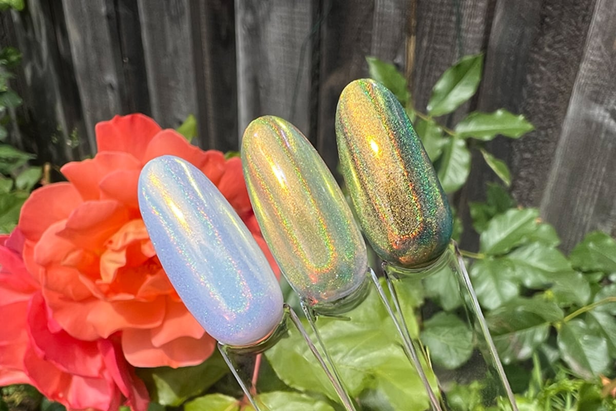 Jolifin LAVENI Rainbow Aurora Mirror-Chrome Pigment - clear & gold