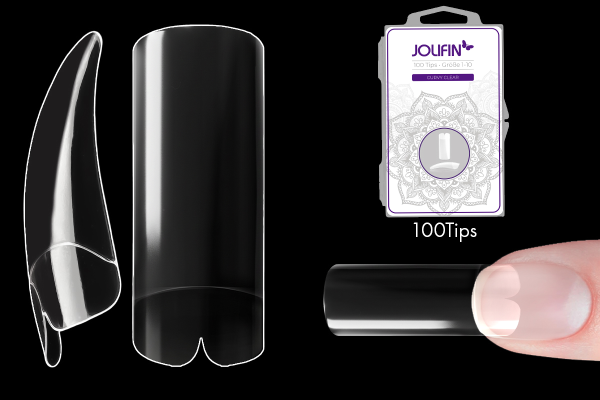 Jolifin 100 tip box curvy clear