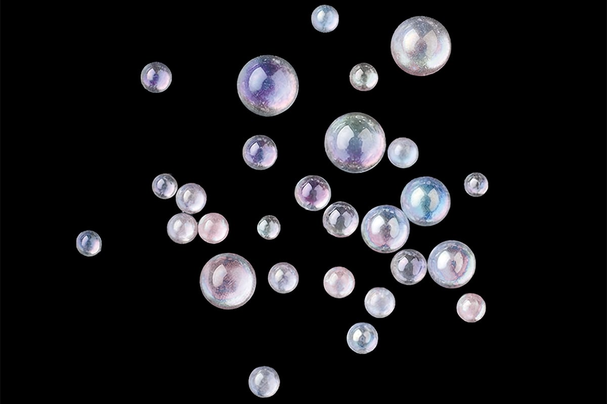 Jolifin Halbperlen - Bubbles white aurora