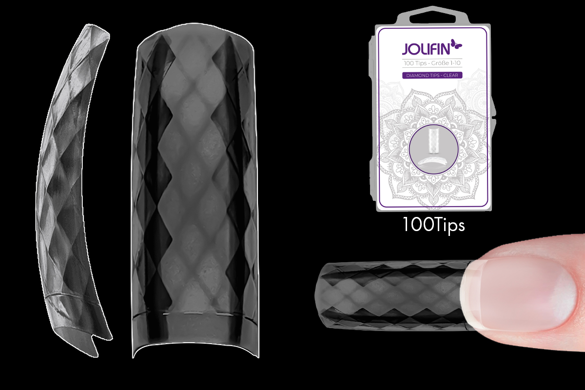 Jolifin 100er Tipbox Diamond Tips clear 