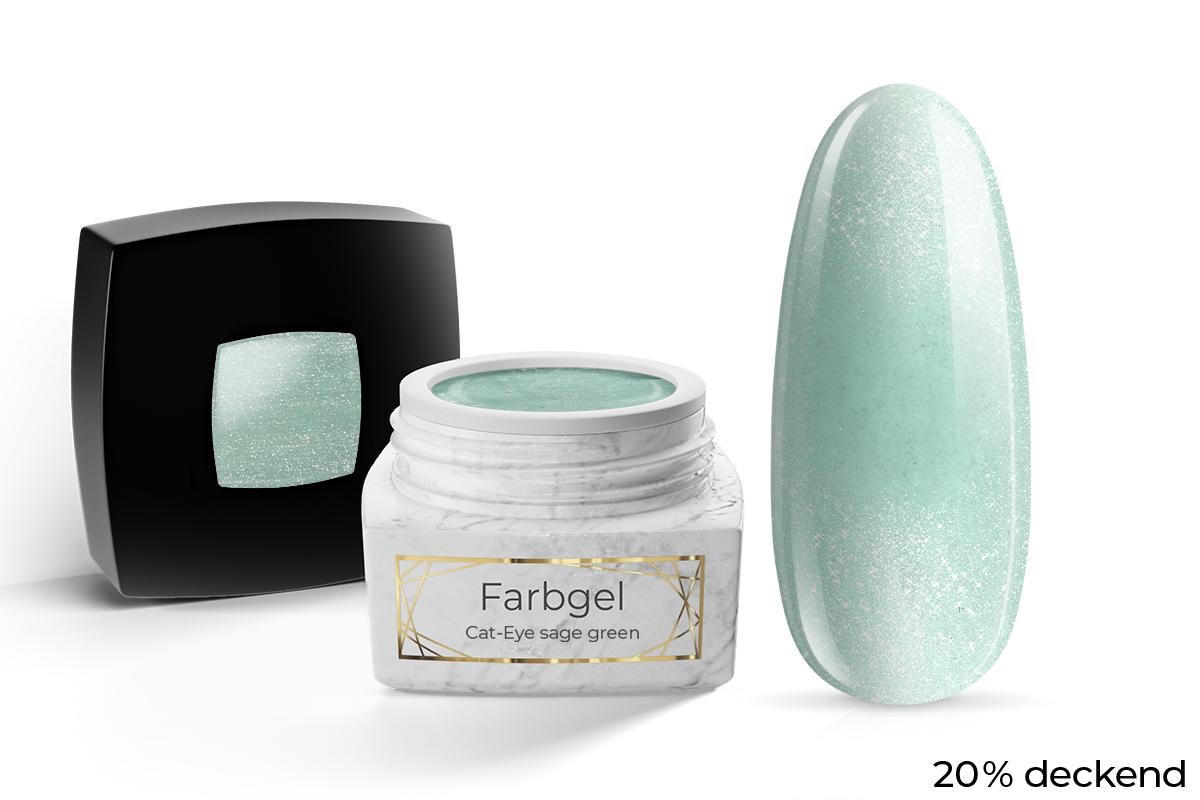 Jolifin LAVENI PRO Farbgel - Cat-Eye sage green 5ml