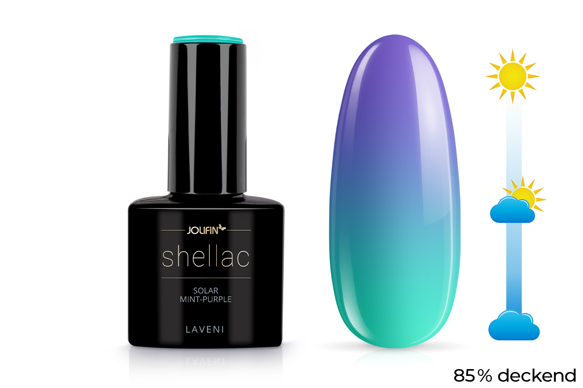 Jolifin LAVENI Shellac - Solar mint-purple 10ml
