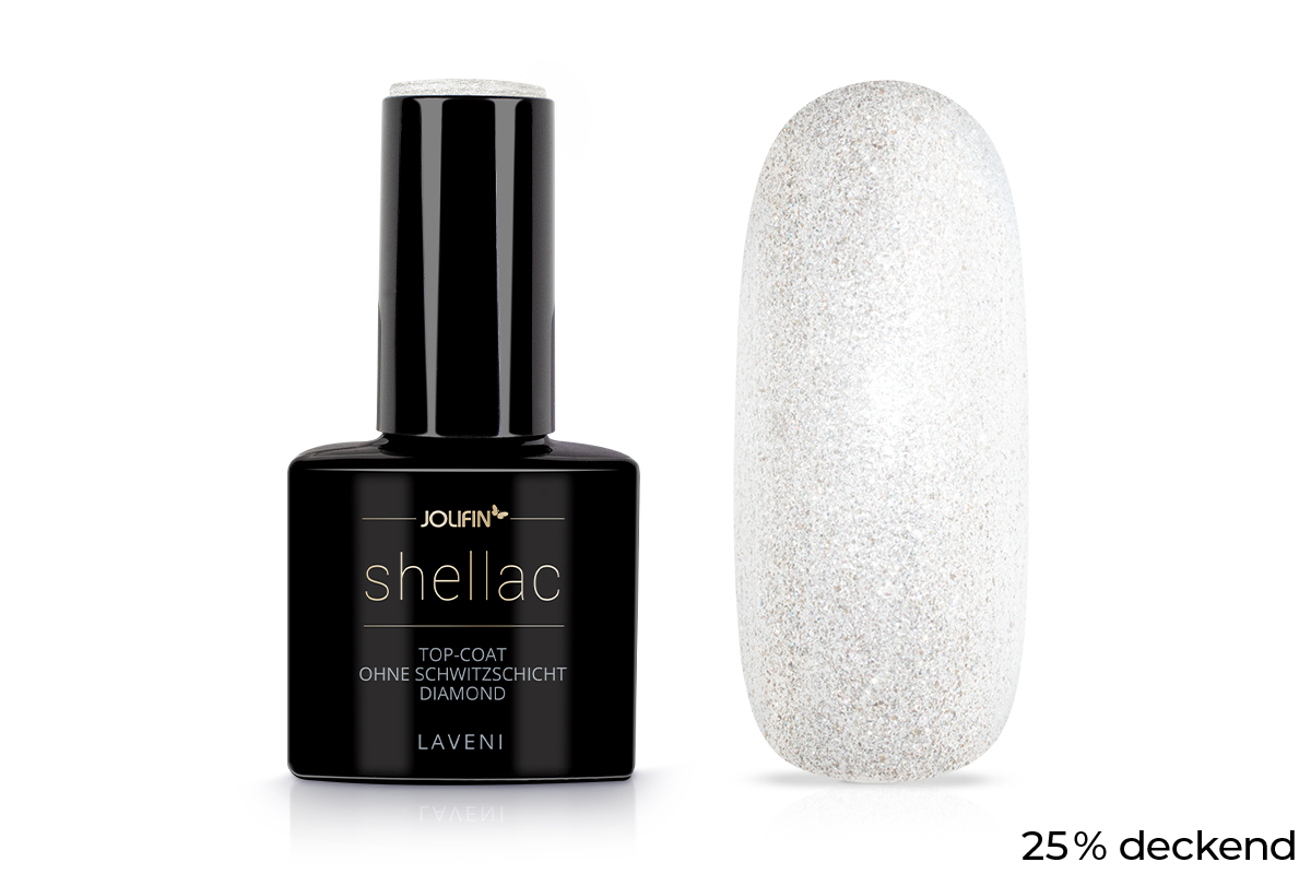 Jolifin LAVENI Shellac - Top-Coat ohne Schwitzschicht diamond 10ml