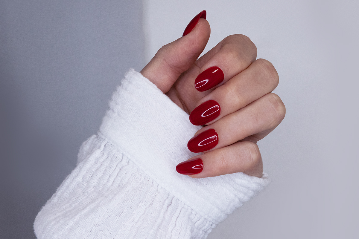 Jolifin SoftGel PressOns - short round - red