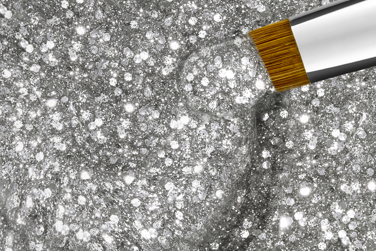Jolifin LAVENI Farbgel - diamond silver Glitter 5ml
