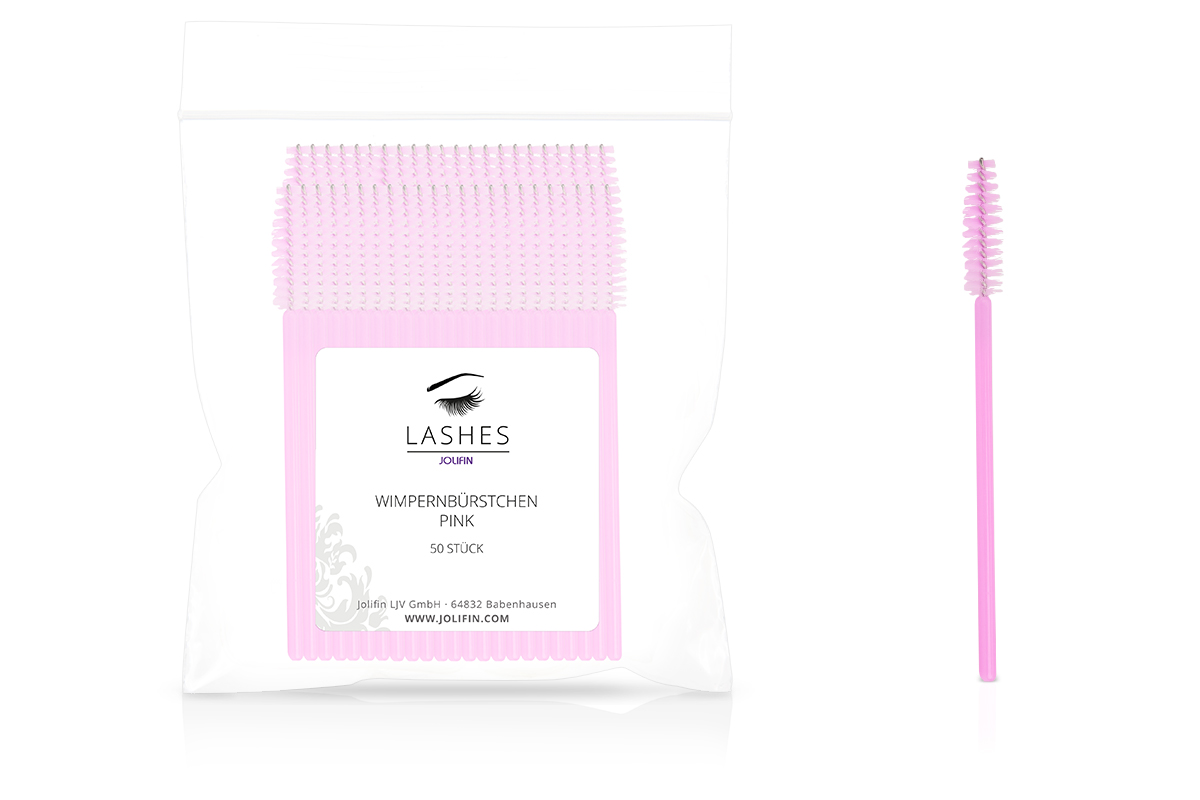 Jolifin Lashes - Eyelash brushes pink 50pcs