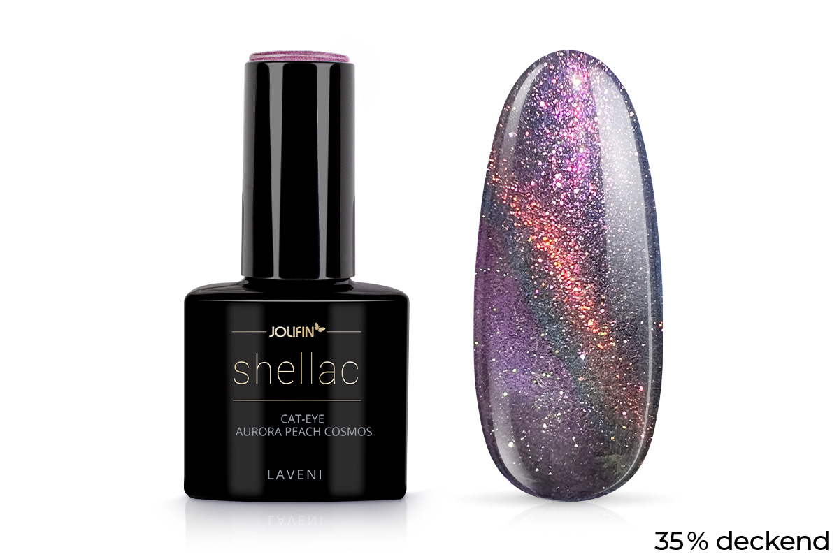 Jolifin LAVENI Shellac - Cat-Eye Aurora peach cosmos 10ml
