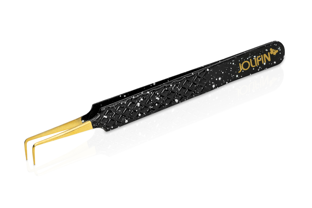 Jolifin Lashes - Premium tweezers gold square type 5