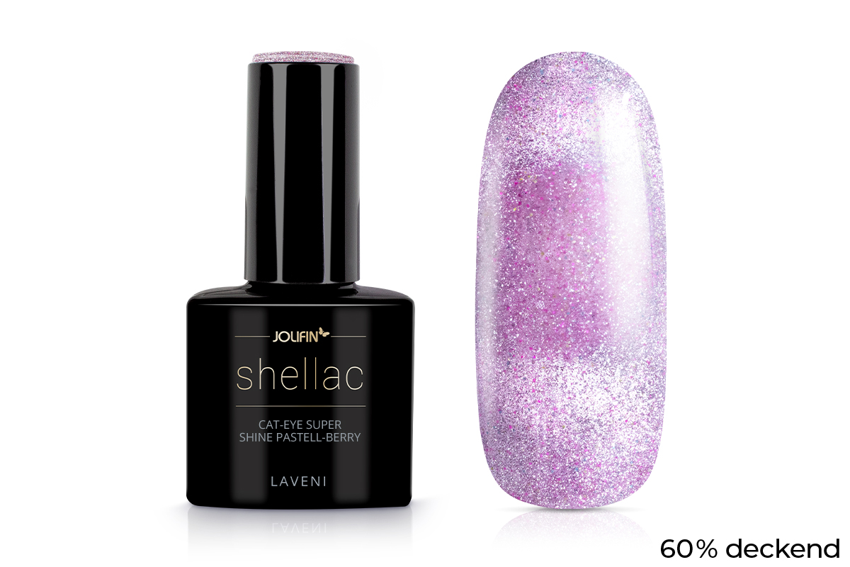 Jolifin LAVENI Shellac - Cat-Eye super shine pastell-berry 10ml