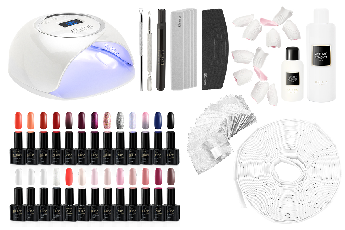 Jolifin LAVENI Shellac Starter-Set - XXL - Power Gerät