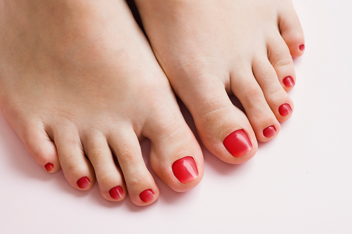 Jolifin LAVENI UV Gel-Wraps für Füße - red