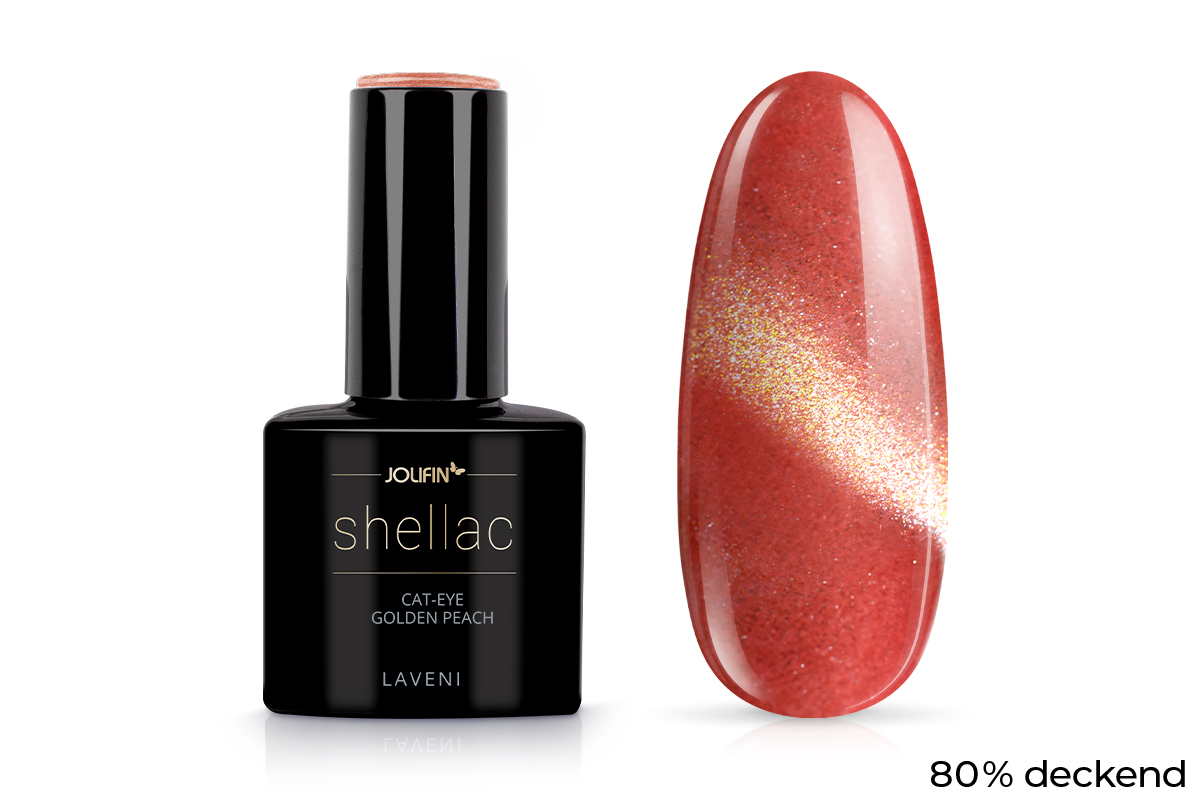 Jolifin LAVENI Shellac - Cat-Eye golden peach 10ml