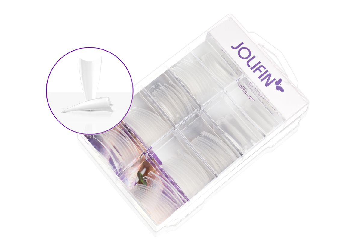 Jolifin 100 tip box almond clear