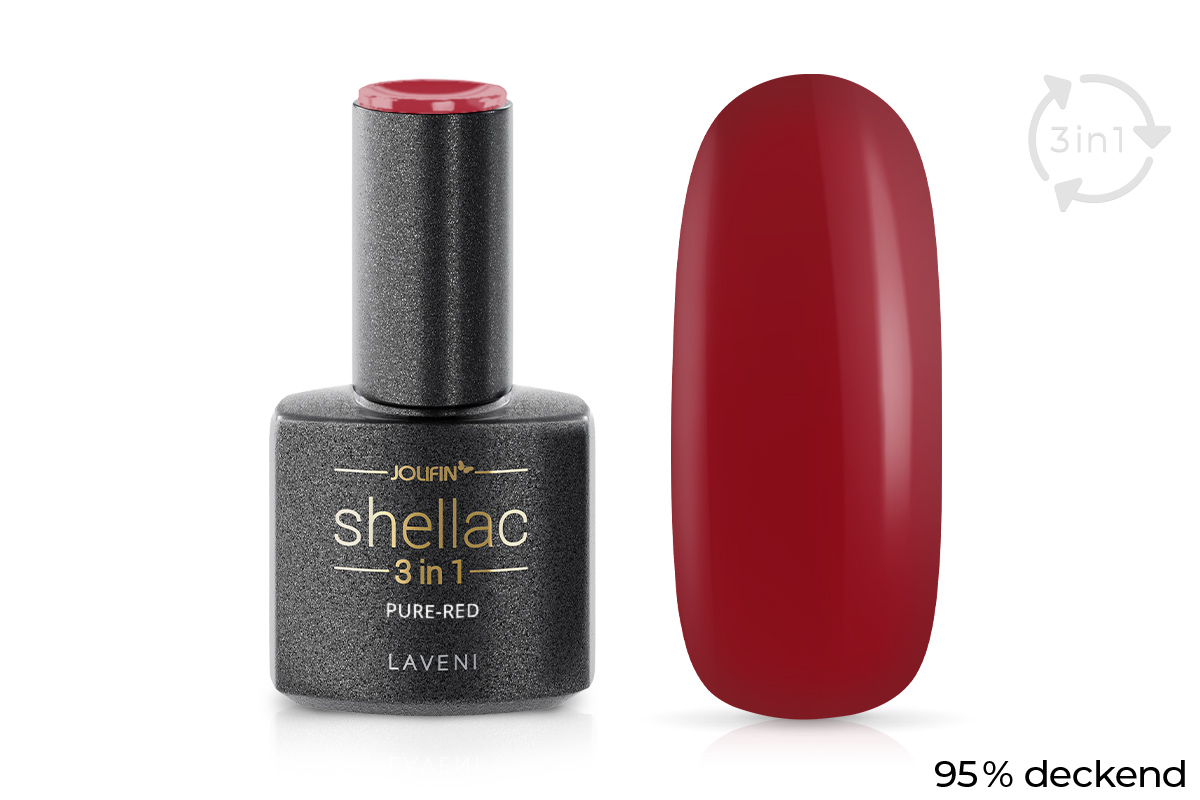 Jolifin LAVENI Shellac 3in1 - pure-red 10ml