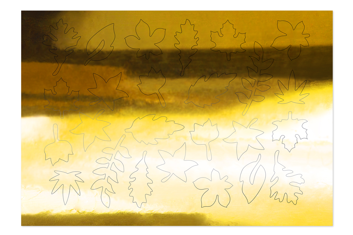 Jolifin Metallic Sticker - Leaf gold chrome