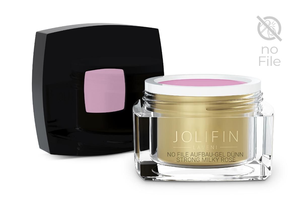 Jolifin LAVENI - No File Aufbau-Gel dünn strong milky rosé 30ml
