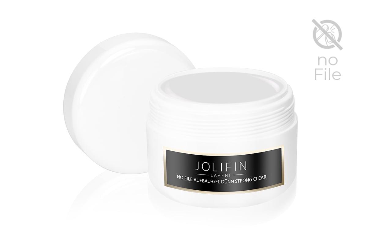Jolifin LAVENI - No File Aufbau-Gel dünn strong clear 250ml
