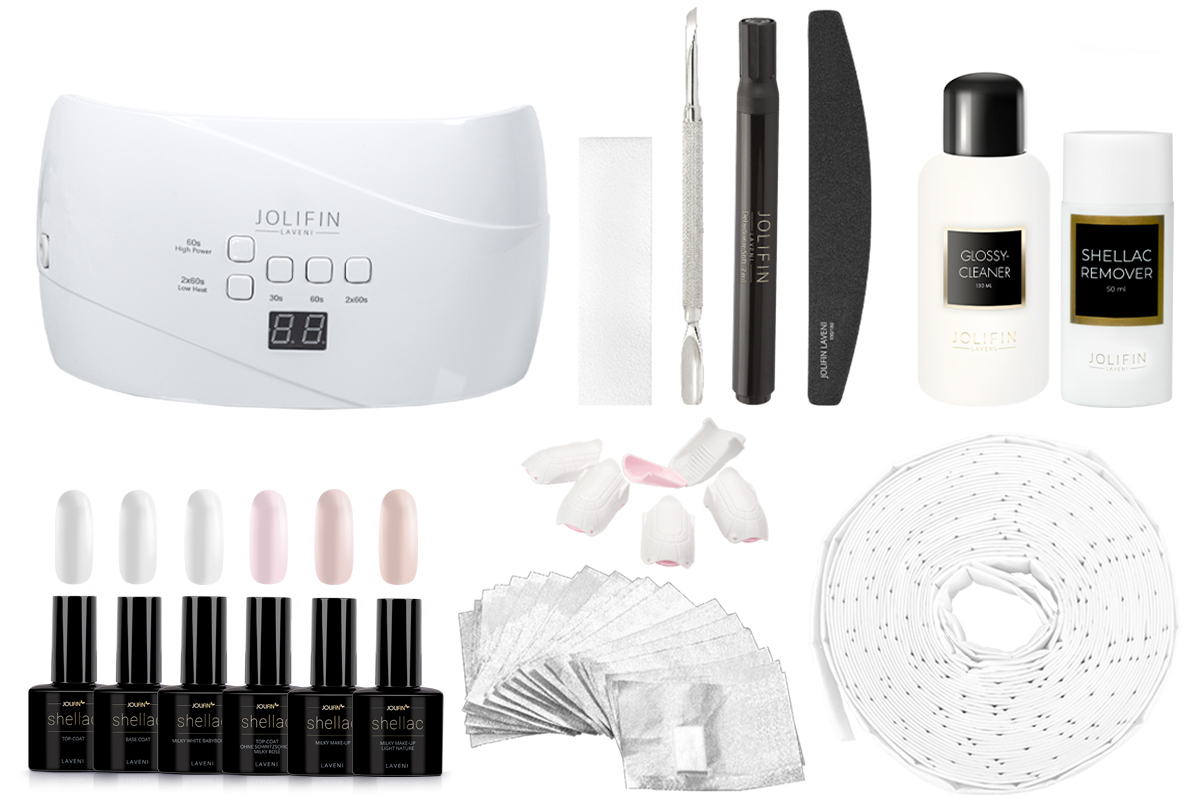 Jolifin LAVENI Shellac Starter-Set - M - Basic Gerät Babyboomer
