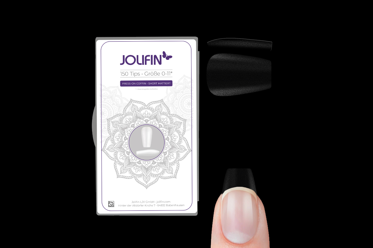 Jolifin 150er Tipbox Press-On Coffin - short mattiert