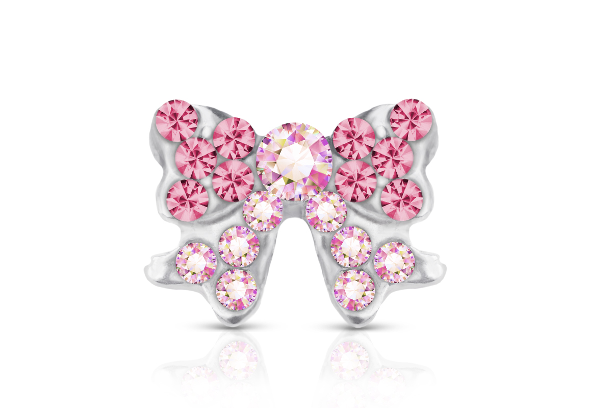 Jolifin Overlay Glitter Bow iridescent pink