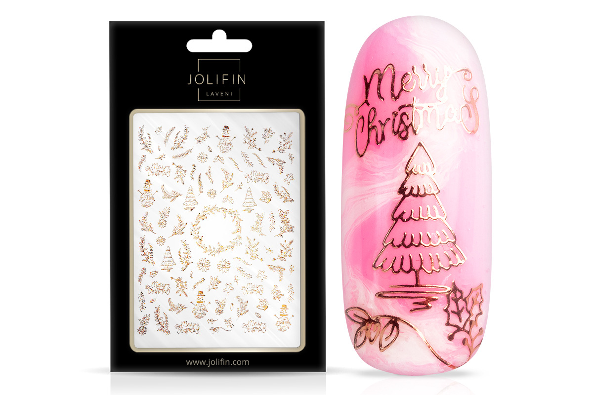 Jolifin LAVENI XL Sticker - rose-gold christmas No. 3
