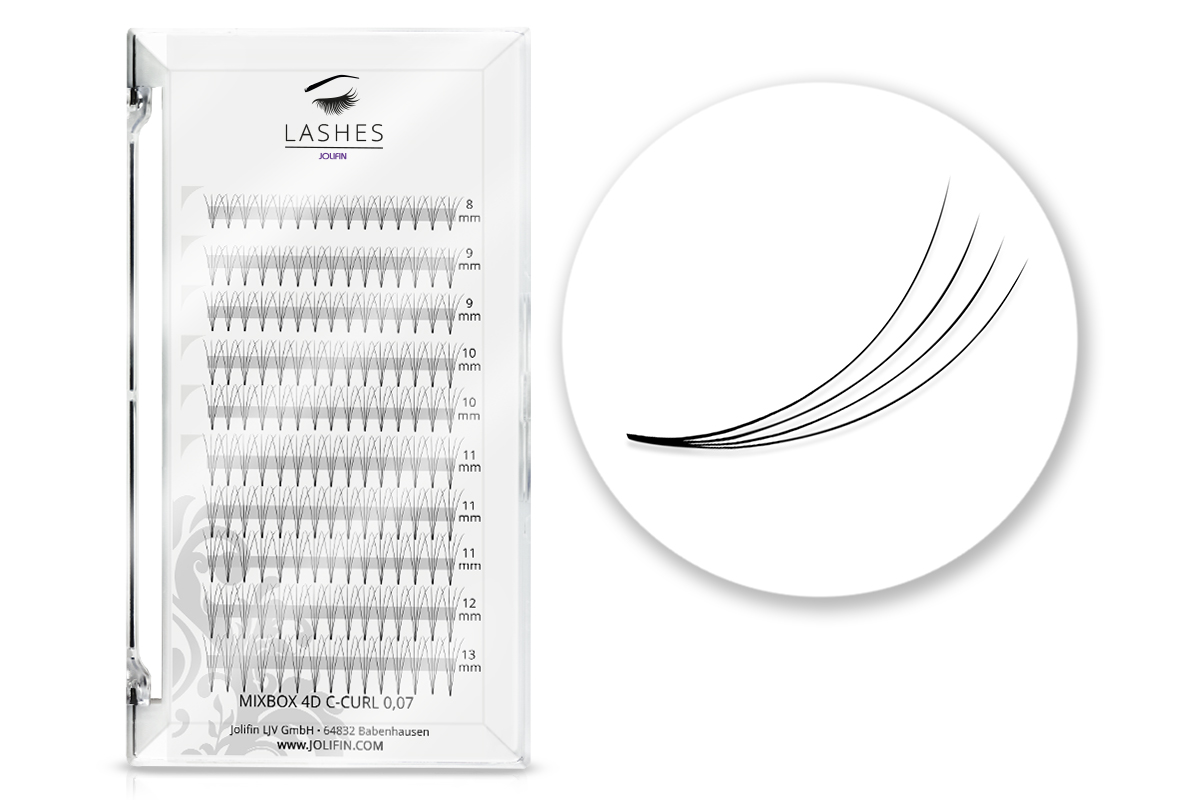 Jolifin Lashes - MixBox - 4D Wimpernfächer C-Curl 0,07
