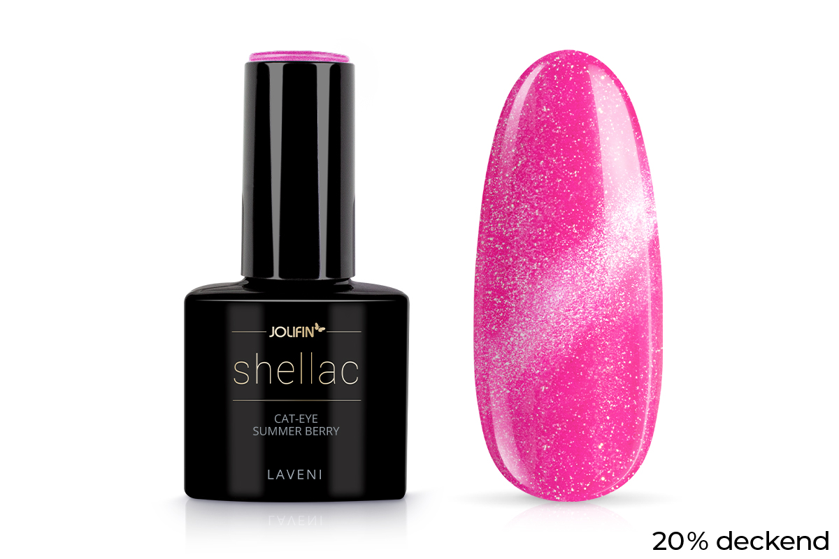 Jolifin LAVENI Shellac - Cat-Eye summer berry 10ml
