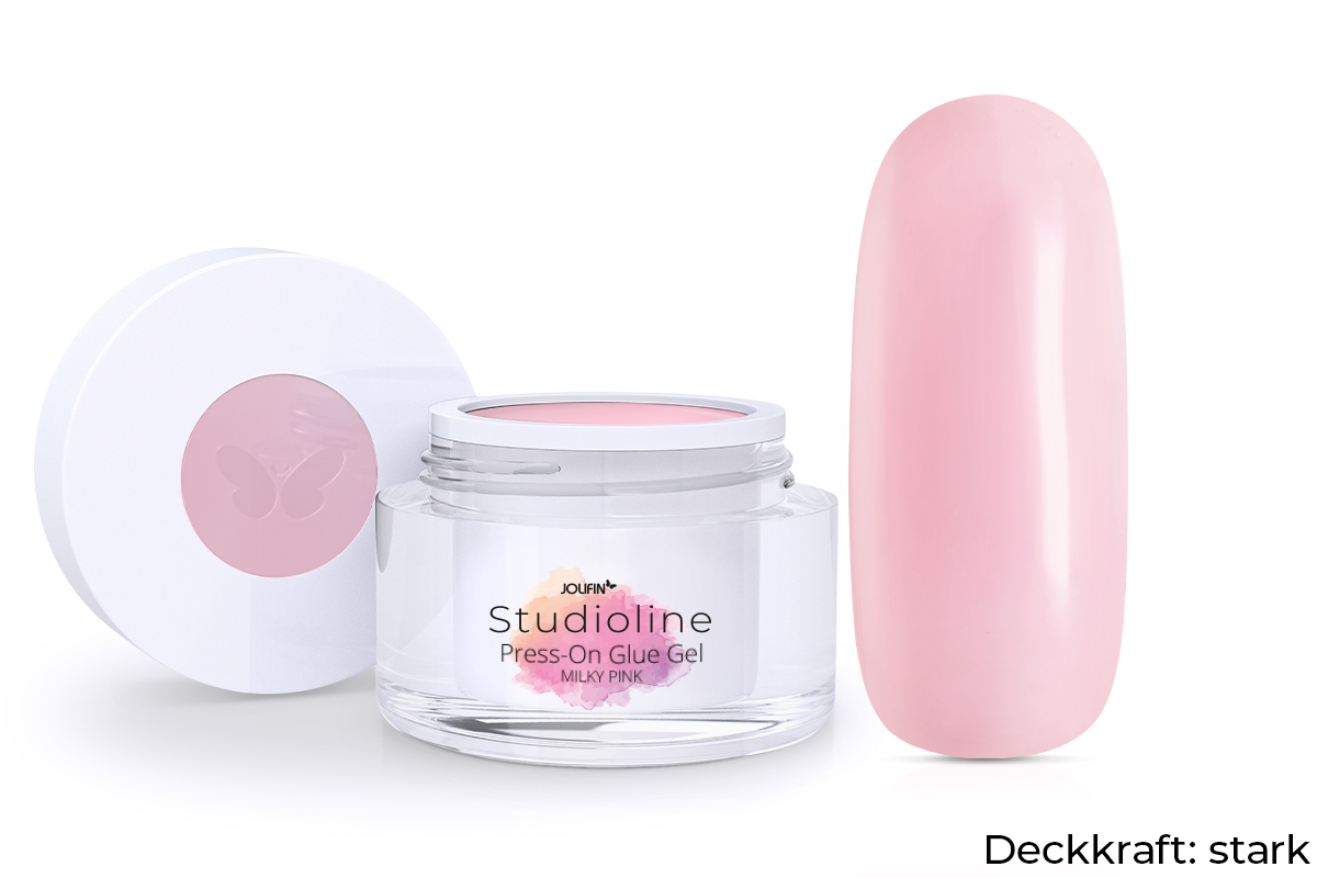 Jolifin Studioline - Press-On Glue Gel milky pink 15ml