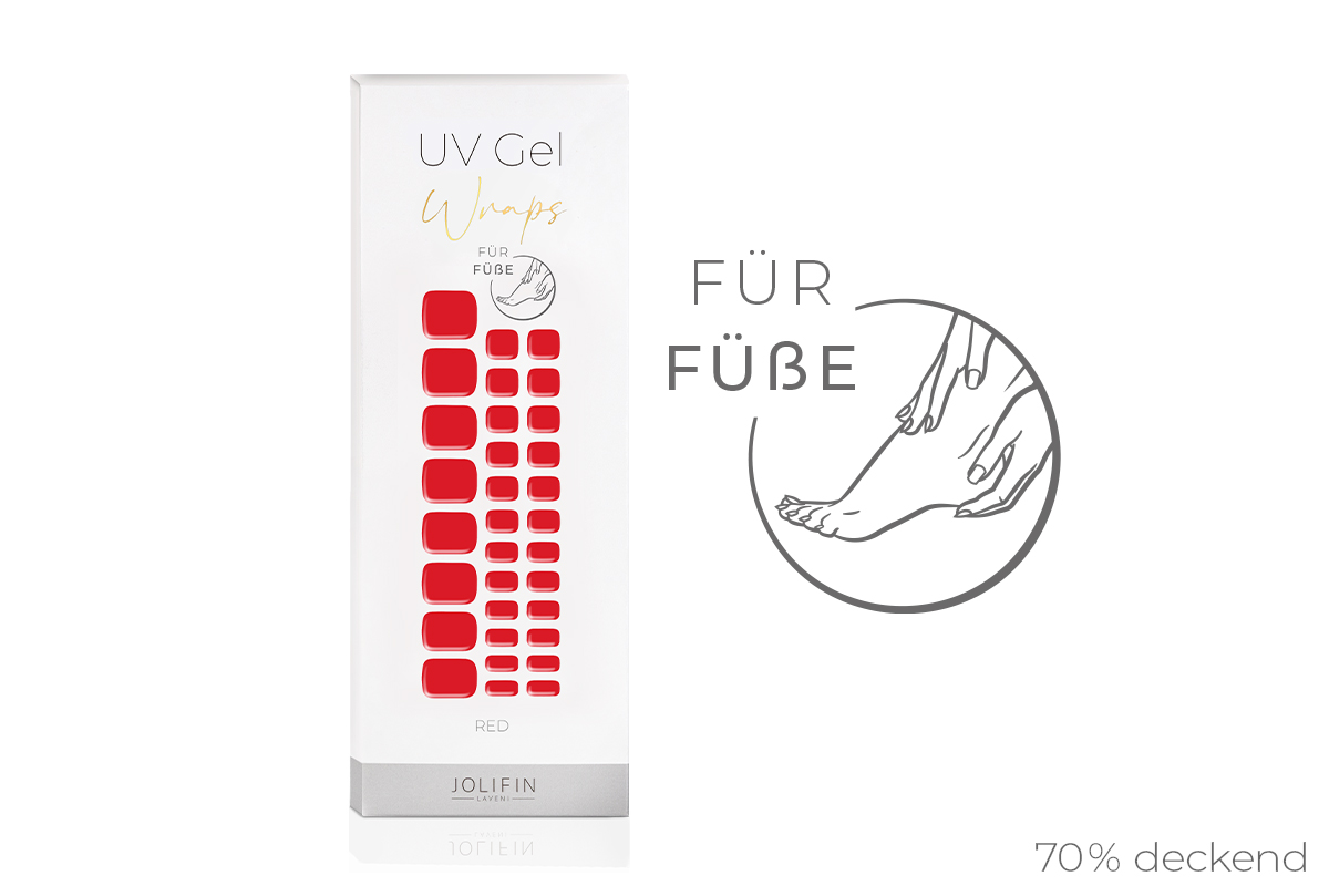 Jolifin LAVENI UV Gel-Wraps für Füße - red