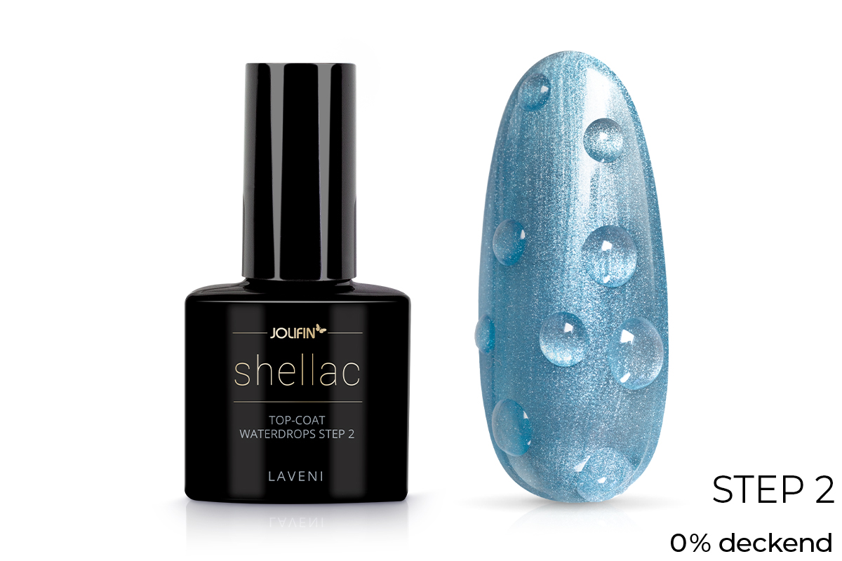 Jolifin LAVENI Shellac – Waterdrops Top Coat, Step 2, 10ml