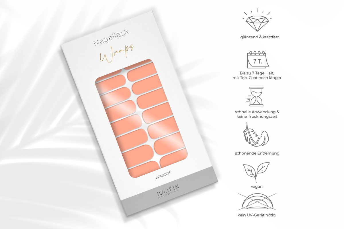 Jolifin LAVENI Nagellack-Wraps - apricot